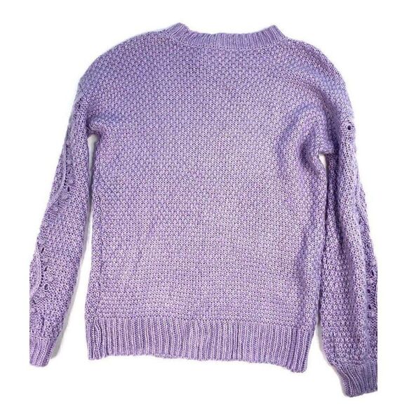 ‎Ultra Flirt Sweater Top XS Purple Chunky-Knit Crew - Picture 2 of 8